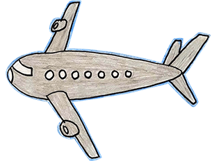 a child's drawing of an airplane