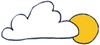 a child's drawing of the sun and a cloud